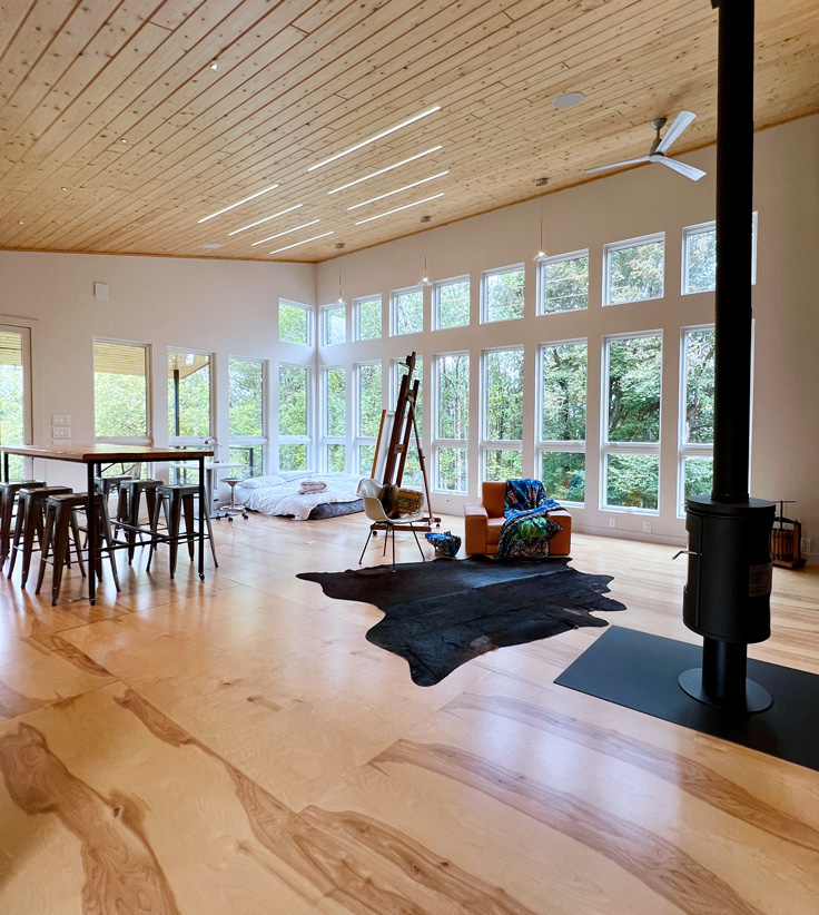 Wohnzimmer mit Kamin in Ober-Roden